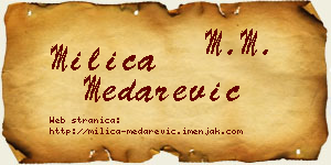Milica Medarević vizit kartica